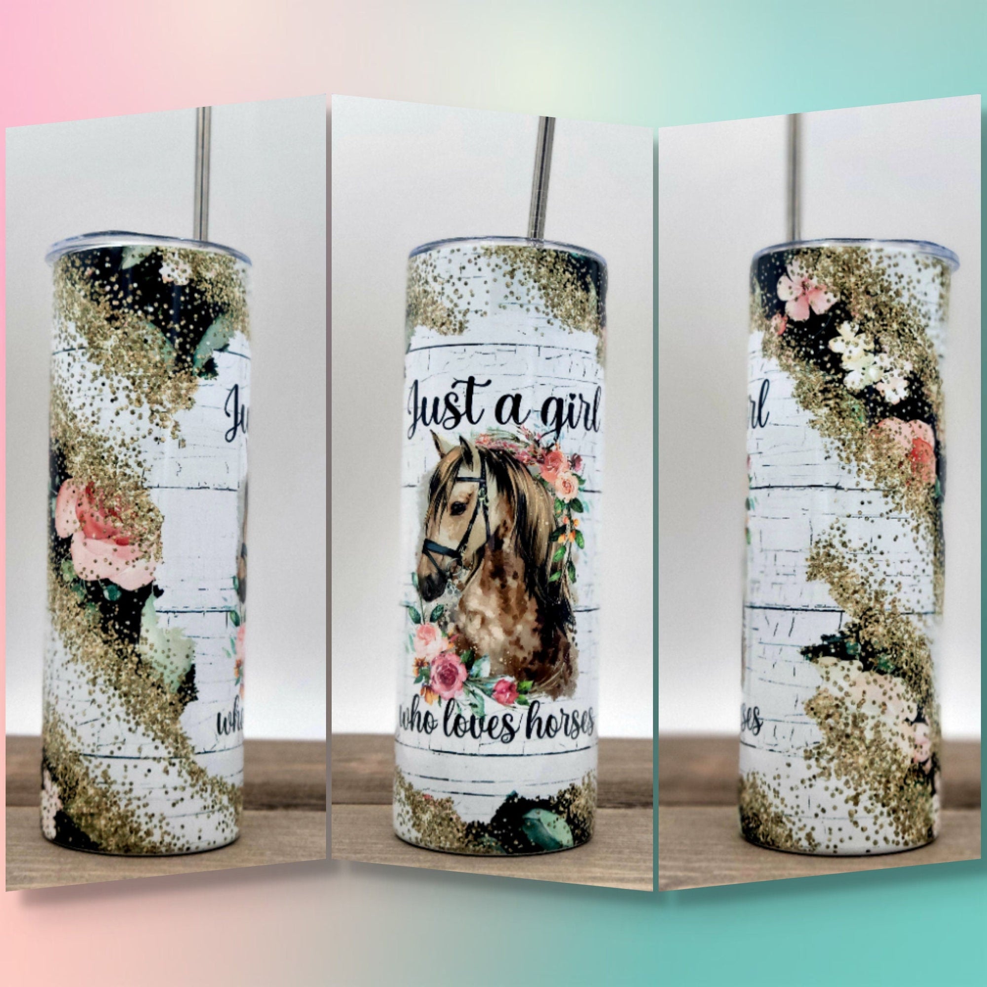 Just a Girl who loves Horses Tumbler, Horse Lover cup, Horse cup, Girl and her horse, Horse lover, Love my Horse, girl loves her horse,