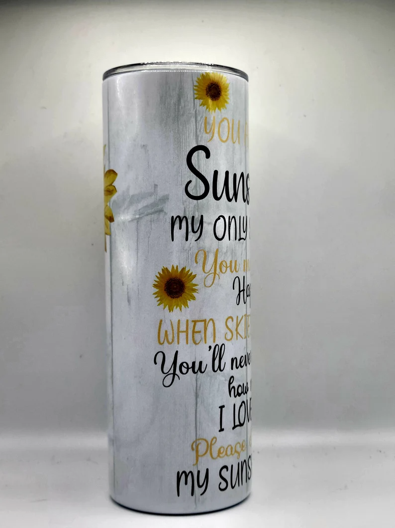 To My Mom Tumbler, 20 Oz Stainless Steel Insulated Sunflower