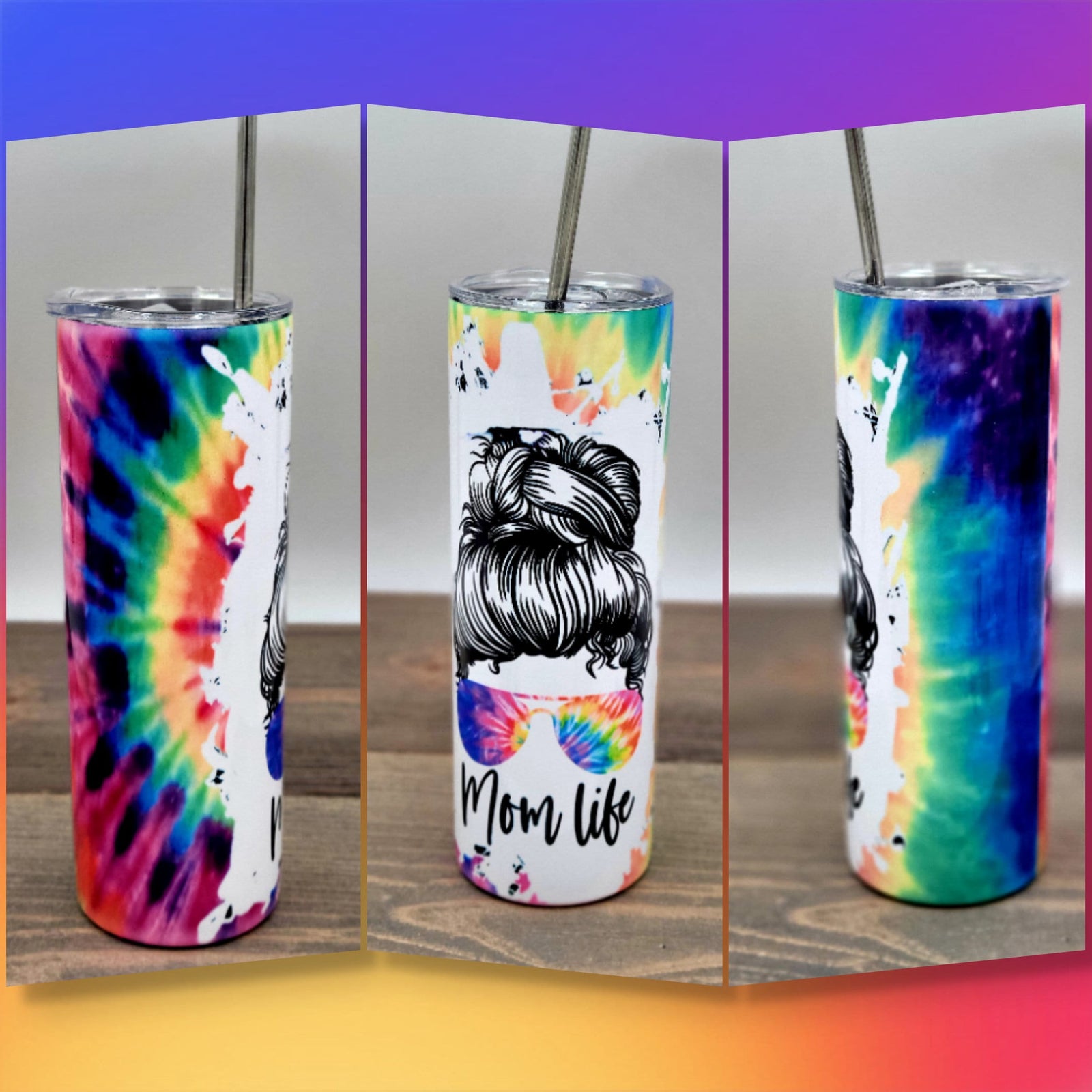 Tie Dye Mama Seamless 20oz Sublimation Tumbler, Mothers Day - Inspire Uplift