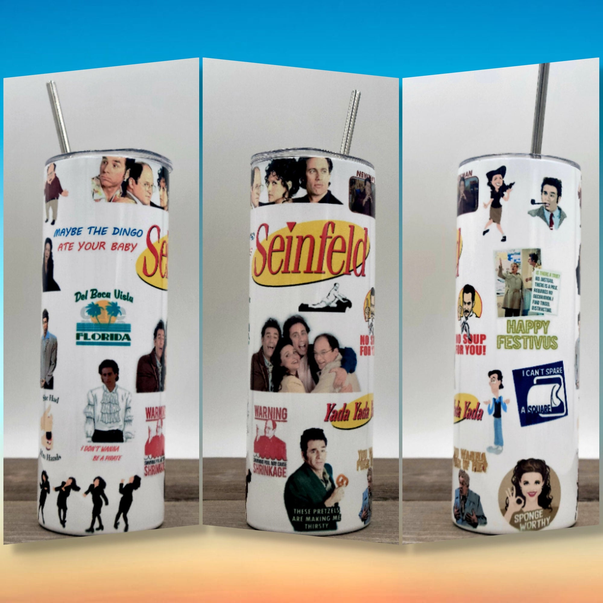 Seinfeld Tumbler, Jerry, George, Elaine and Kramer Tumbler, Funny Tumbler, Seinfeld Group Tumbler, Seinfeld, Seinfeld Cup
