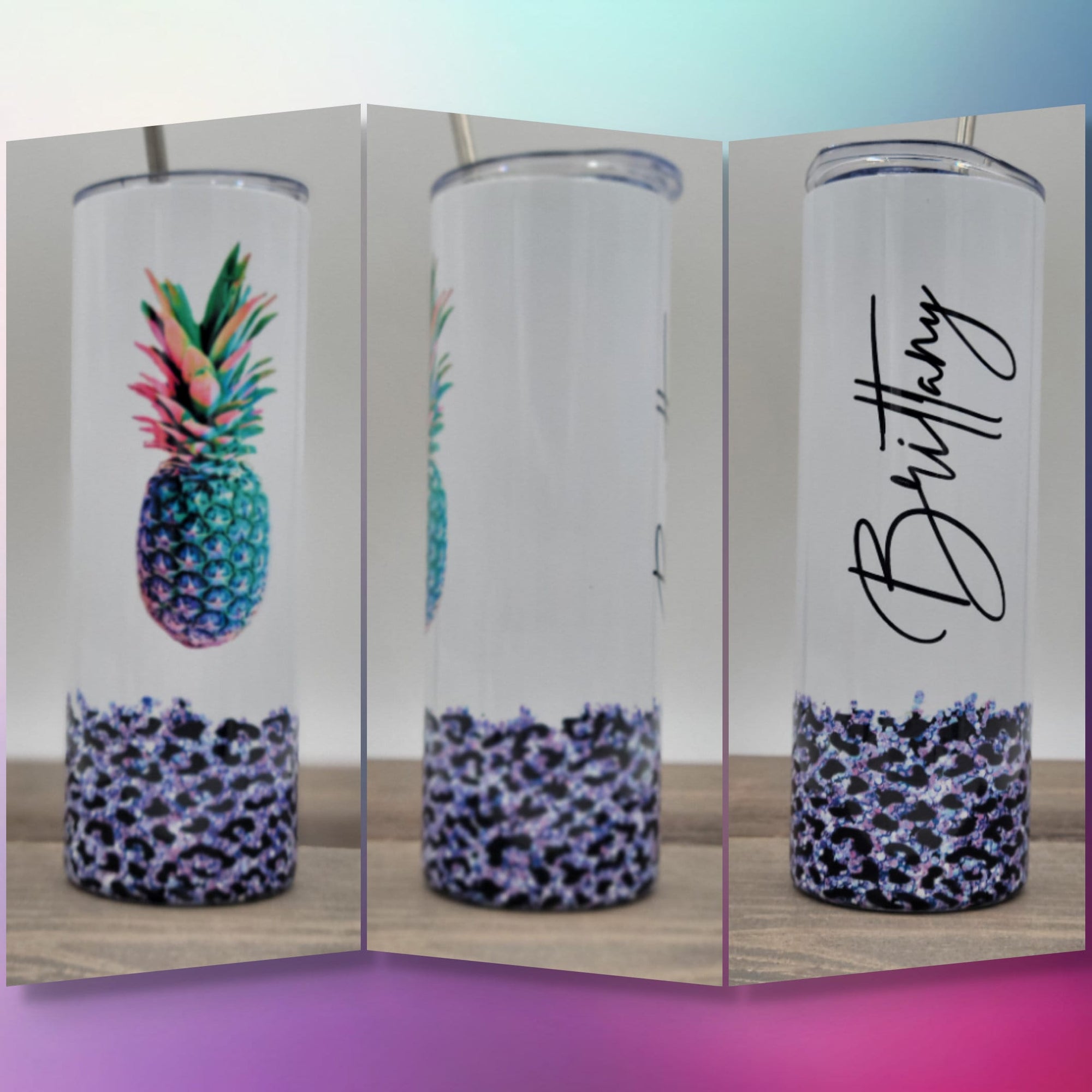 Pineapple Tumbler, 20oz gift for Her, Custom Gift Personalized Skinny Stainless Steel Cup, Monogram Pineapple Cup, Custom Pineapple Gifts