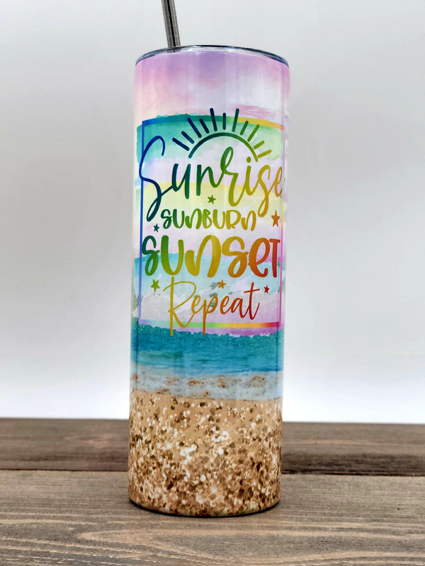 Sunrise Pastel Tumbler – Pretty Sparkle Designs