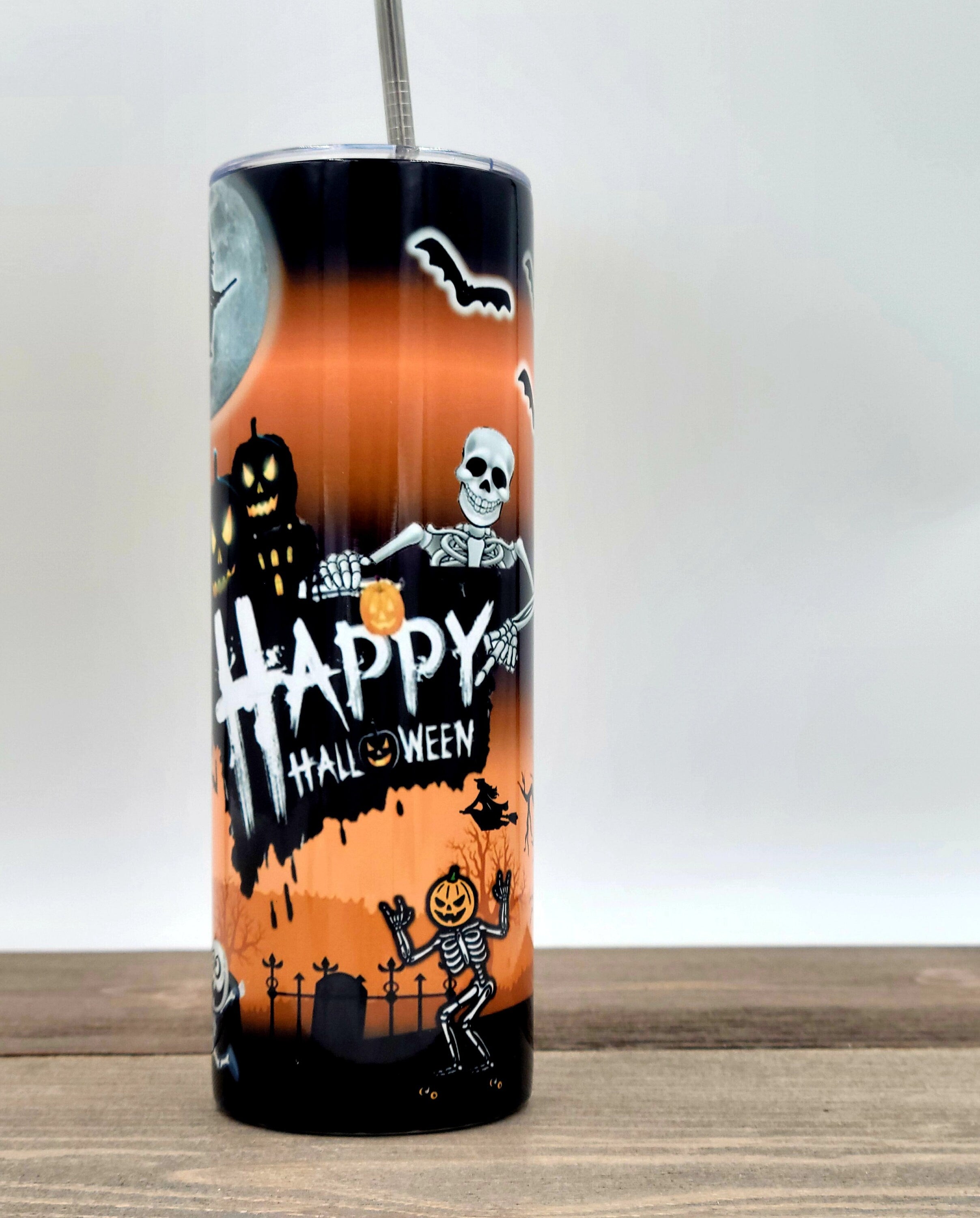Personalized Halloween Tumbler With Straw, Custom Halloween Cups, Cute  Halloween Skinny Tumbler for Halloween Party Favors Halloween Gifts 