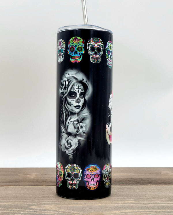 Beauty Lies Within Sugar Skull Design, 20oz Tumbler, Sugar Skull