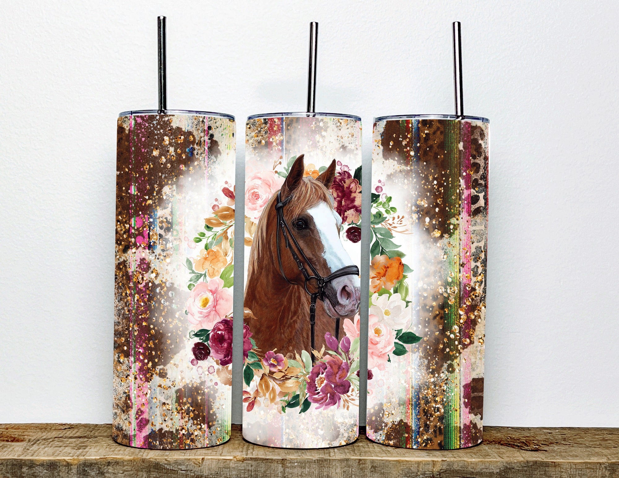 Beautiful Brown Horse Tumbler | 20Oz Stainless Steel Insulated Tumbler for Hot and Cold Beverages | Perfect Gift for Horse Lovers